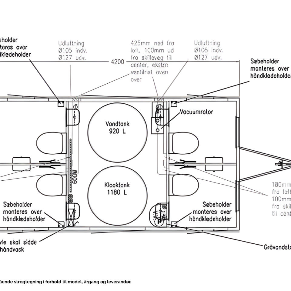 Vacuum toiletvogn med 4 toiletter - Vacuumtoiletter
