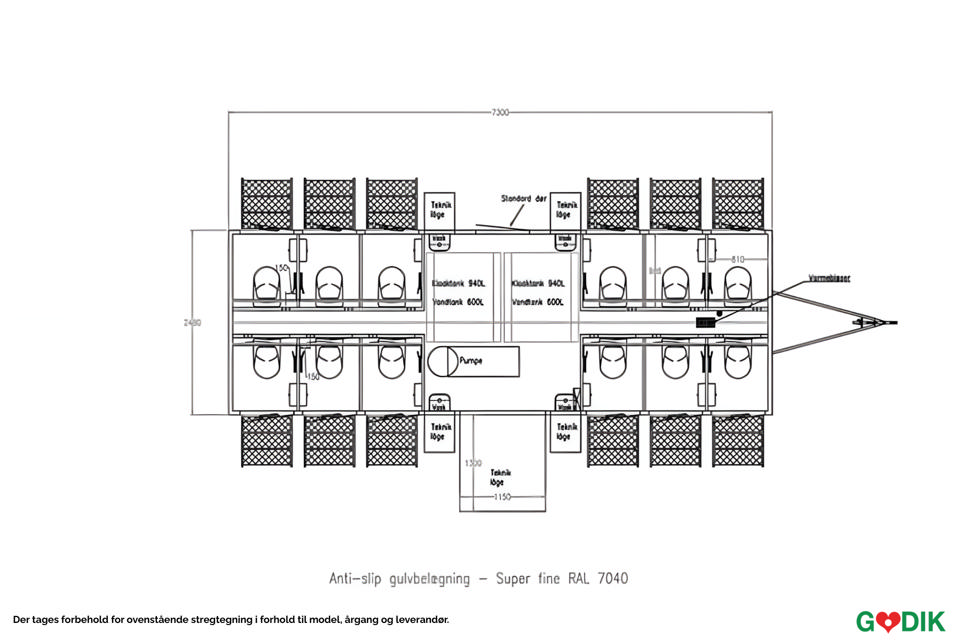 Vacuum toiletvogn med 12 toiletter - Vacuumtoiletter