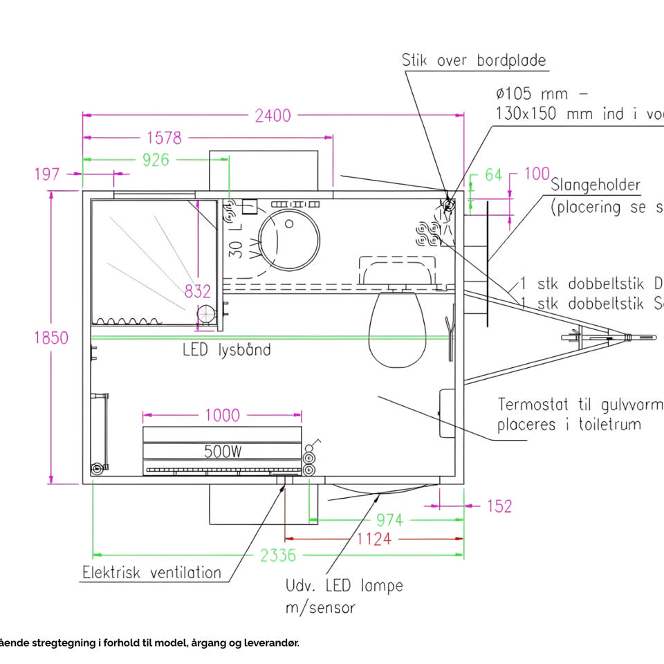 Toiletvogn m/bad (badmobil) - Brugte toilet-, bad- & handicapvogne