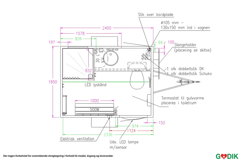 Toiletvogn m/bad (badmobil) - Brugte toilet-, bad- & handicapvogne