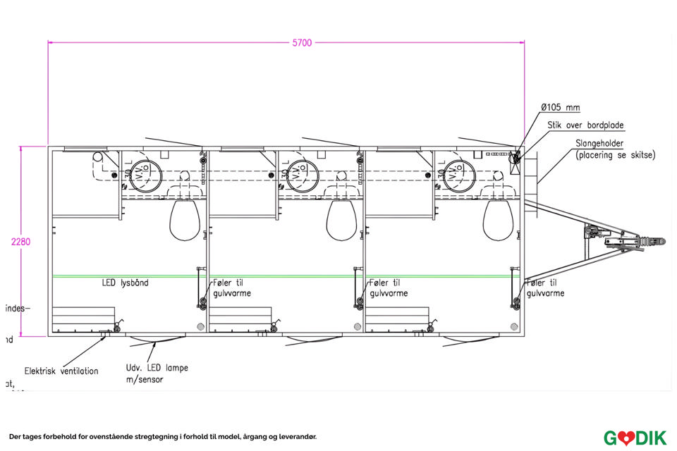 Badevogn med 3 badeværelser - Brugtmarked