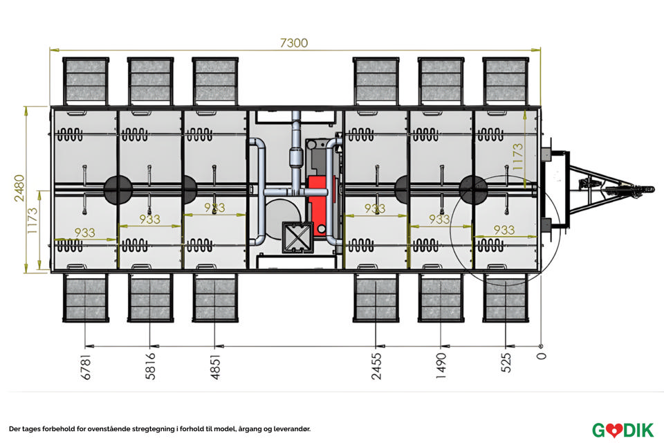 Badevogn m/oliefyr til 12 personer - Badvogne- og moduler