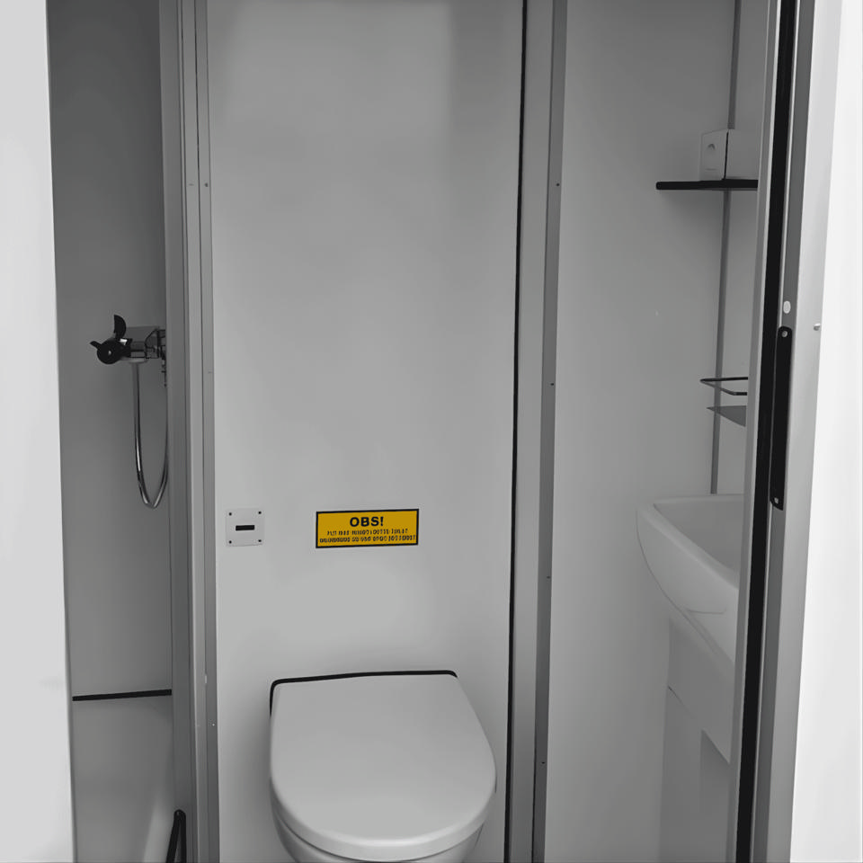 Bademodul med 2 badeværelser - Badvogne- og moduler