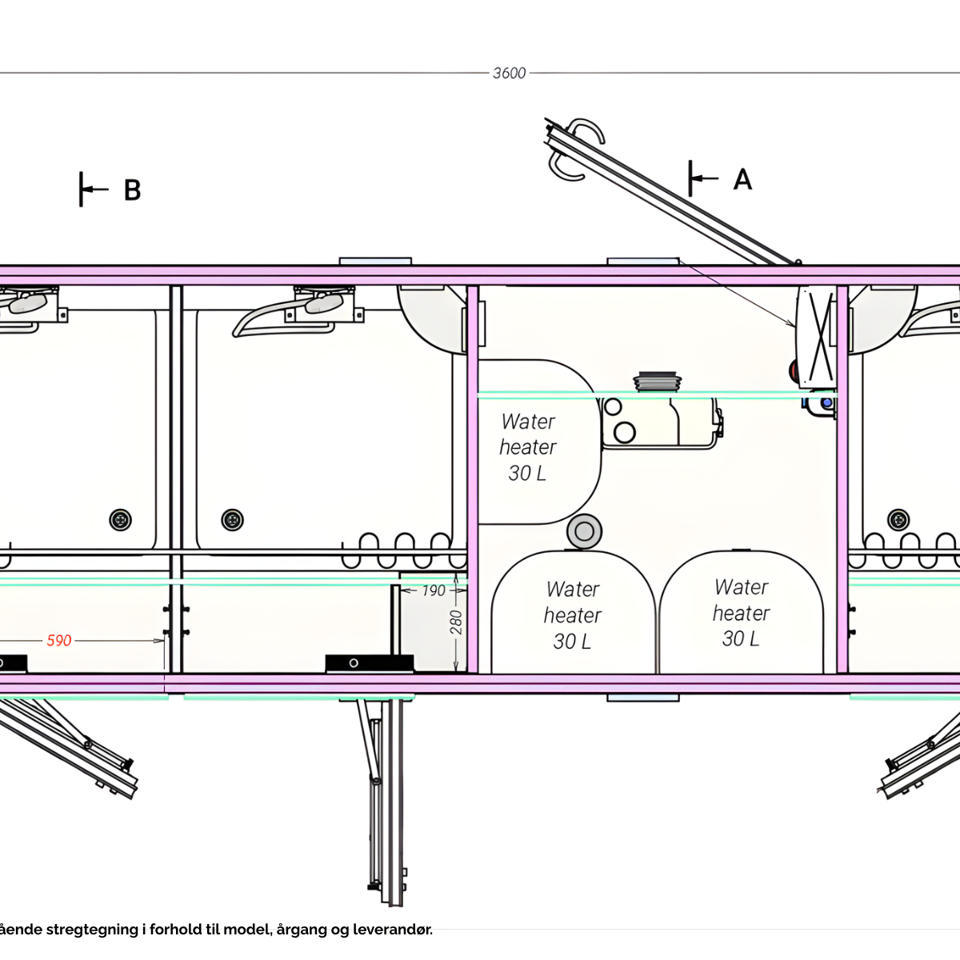 Bademodul med 3 bad - Badvogne- og moduler