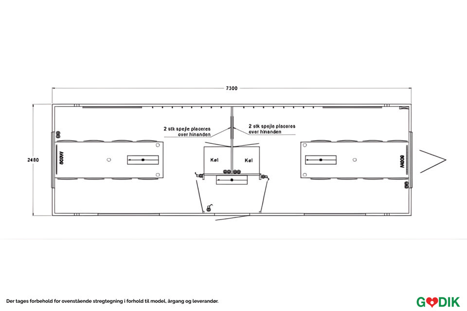 Kontorvogn med 2 rum - Brugte kontor- og mandskabsvogne