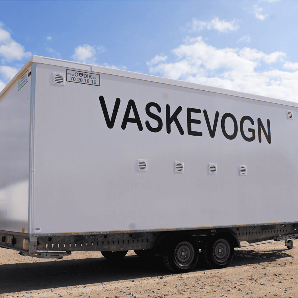 Vaskerivogn m/industrimaskiner - Opvaske- og vaskerivogne