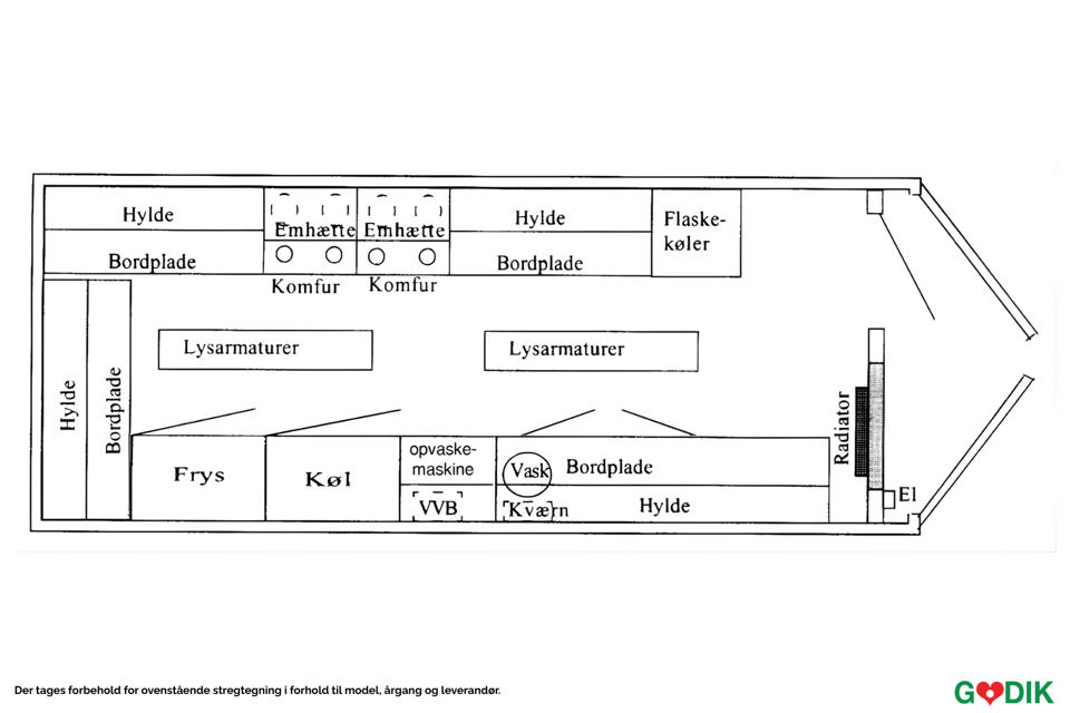 Køkkencontainer m/køl og frys - Køkken- og kantinevogne