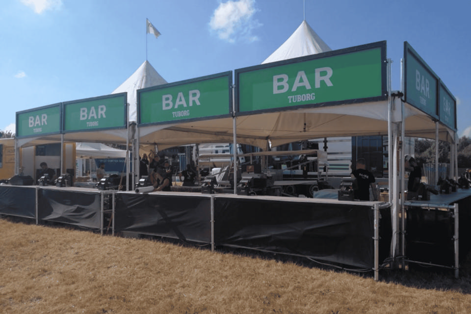 Palle med 10 stilladsbarer - Salgs- og merchandiseboder