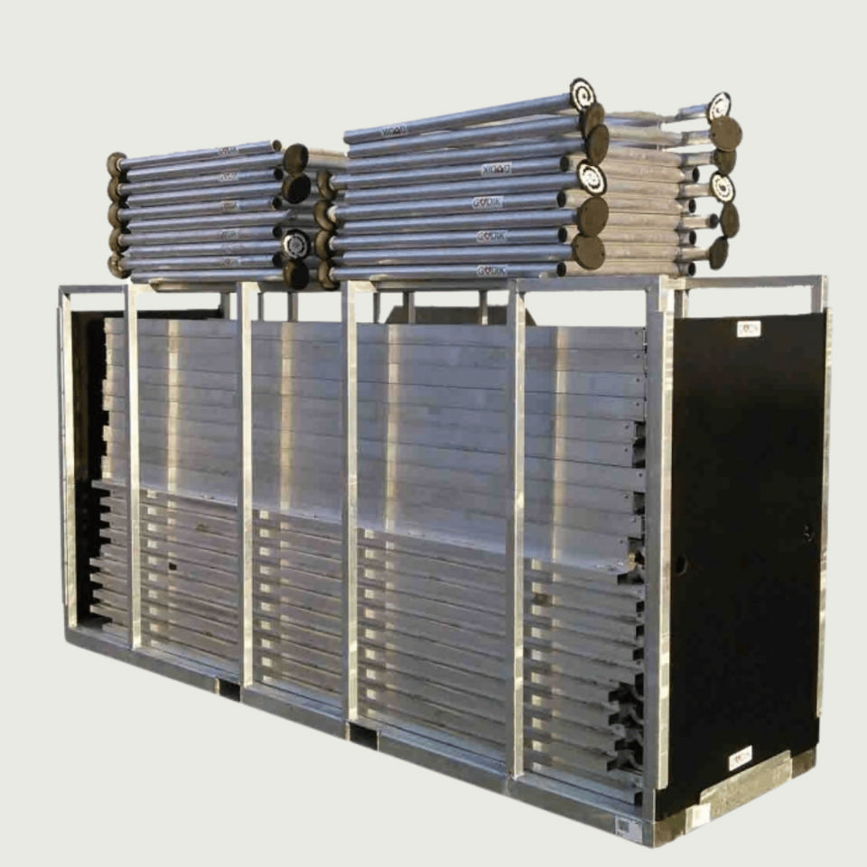 Palle med 10 stilladsbarer - Salgs- og merchandiseboder