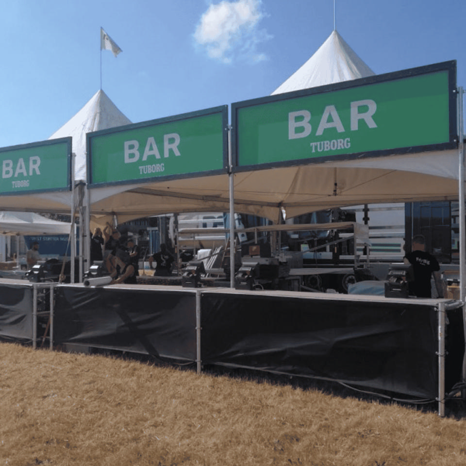 Palle med 10 stilladsbarer - Salgs- og merchandiseboder